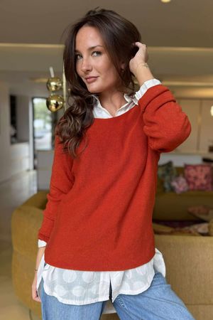 Made in Italy Conrad Body Skim Knit Jumper Ginger